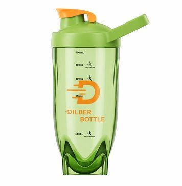 Зеленый тритановый шейкер Diller Bottle 700 мл с шариком для эффективного смешивания напитков 0-413 фото