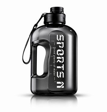 Бутылка SPORTS 2700 мл - Черная BPA-free, ударопрочная, с герметичной крышкой и усиленной ручкой 0-222 фото