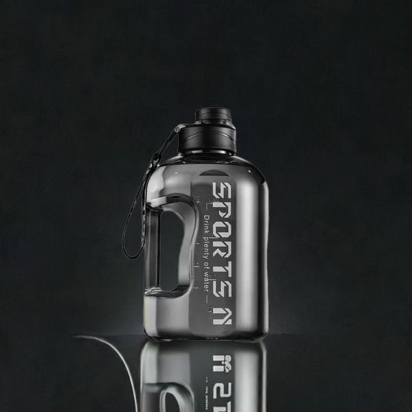 Бутылка SPORTS 2700 мл - Черная BPA-free, ударопрочная, с герметичной крышкой и усиленной ручкой 0-222 фото