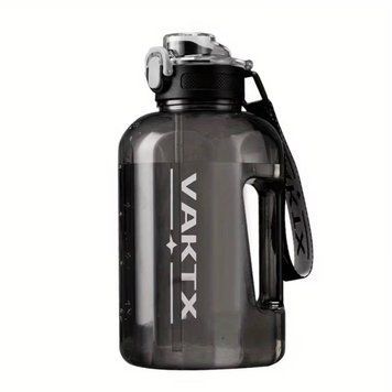 Бутылка для воды VAKTX 1600 мл спортивная с трубочкой и ручкой Black А-0067 фото